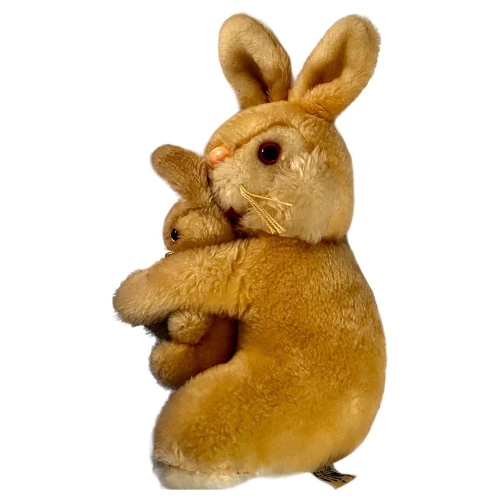 Vintage Atlanta Gerber Mama & Baby Bunny Rabbit Plush Stuffed Animal 12” Korea - Picture 5 of 12